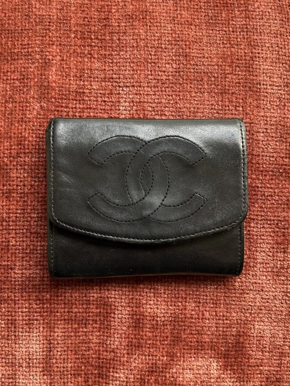 CHANEL Coco Stitch CC Coin Purse, Black